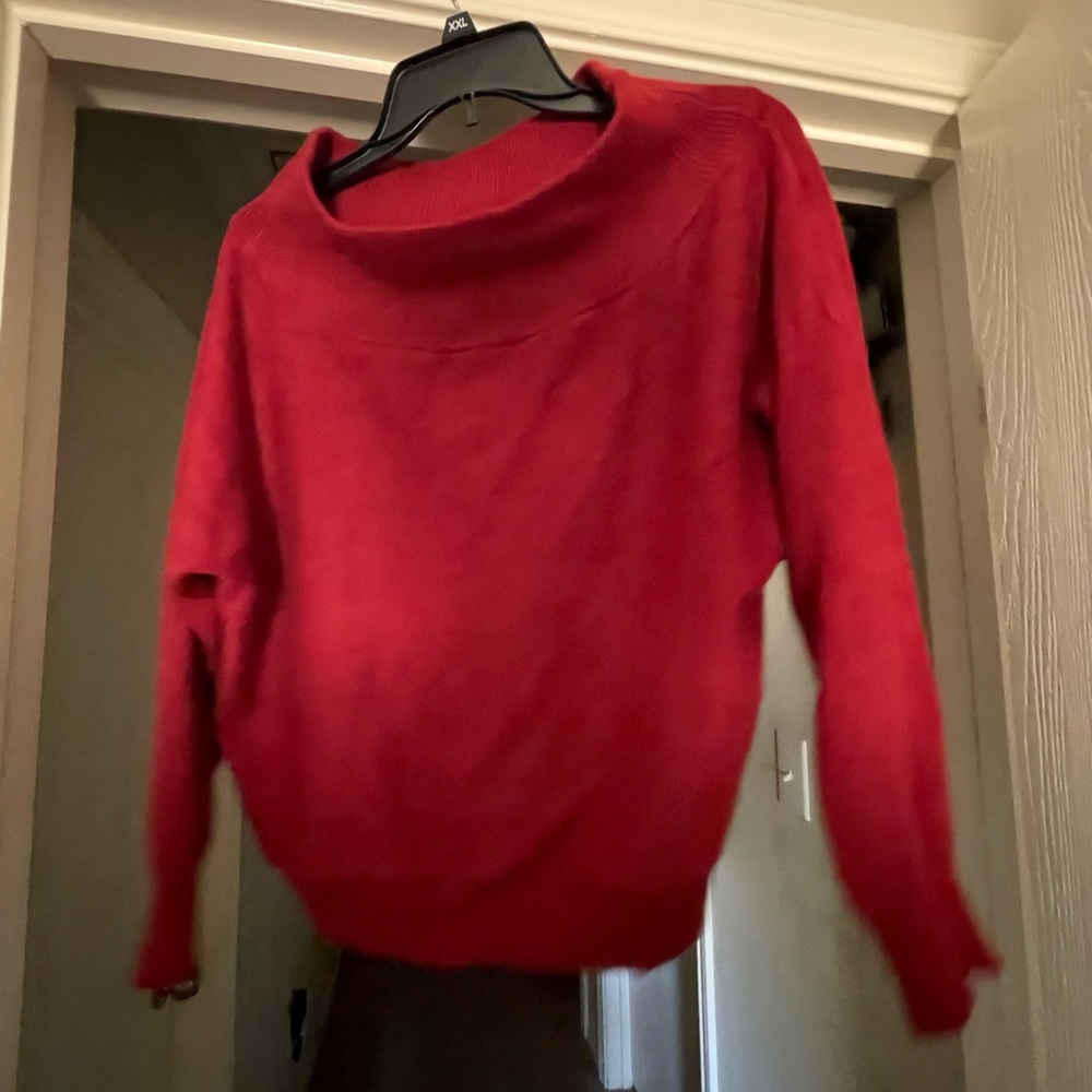 Maroon Cropped Cowl Neck Sweater